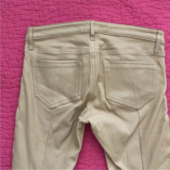 Maje genuine leather Stylish Tan Skinny stretchy Pants with Zipper Details, XS - Picture 8 of 10